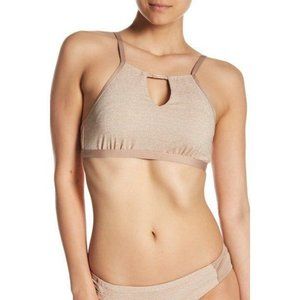 Jantzen Taupe Gold Metallic High Neck Bikini Set